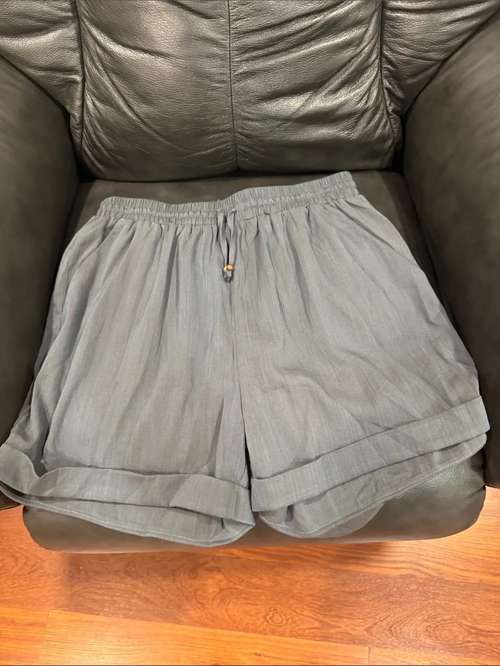 Light Gray Women's Pull-On Shorts with Drawstring